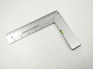 L型定規 200mm 直角ルーラー アルミ 曲尺 測定 大工道具 製図 水平器