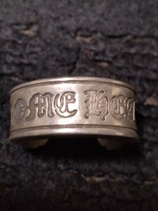 CHROME HEARTS　Large　Scroll　Label　Ring　クロムハーツ　ラージ　スクロール　ラベル　リング　19号