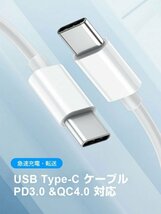 Type-C USB-C ケーブル 100W 5A充電 データ転送 急速充電 PD タイプC Apple ipad macbook スマホ ノートパソコン用 Type C機種対応_画像10