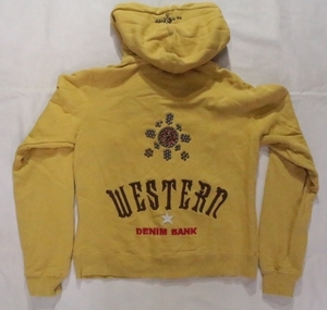Y2K WesternDenimBank custom Zip sweat parka inscription S old clothes American Casual GreatChinaWall