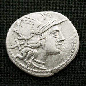 OC古代ローマ 共和政 銀貨デナリウス 138BC　VF+!!