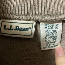 L.L.Bean エルエルビーン コットン プルオーバー ハーフジップ 薄いブラウン レディース XLサイズ_画像3