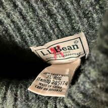 L.L.Bean エルエルビーン ラムウール100% ニット セーター くるみボタン グリーン 緑 XLサイズ 古着 アースカラー_画像3