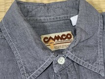 CAMCO/カムコ 半袖 シャンブレー シャツ M 経年着用品 ホツレあり_画像2