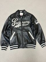 激レア☆Supreme シュプリーム Uptown Studded Leather Varsity Jacketレザー ジャケット S 黒 2016ss スタジャン スタッズ ライダース_画像1