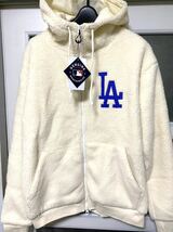 送料無料 S FCRB Bristol MLB Boa Fleece Hoodie ボア フリース パーカー ドジャース 21AW_画像2