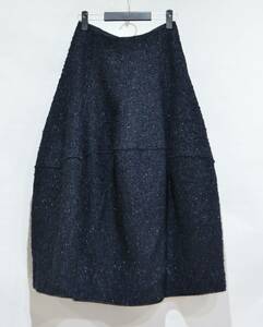 BLAMINKbla mink tweed skirt navy 38 Y-29587B