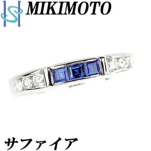  Mikimoto голубой сапфир кольцо 0.27ct бриллиант 0.27ct Pt950 MIKIMOTO бесплатная доставка прекрасный товар б/у SH95378