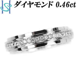 ダイヤモンド リング 0.46ct K18WG 回転 幅広 太め 送料無料 美品 SH98299