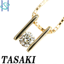 タサキ 田崎真珠 ダイヤモンド ネックレス 0.24ct K18 一粒石 TASAKI 送料無料 美品 中古 SH95766_画像1