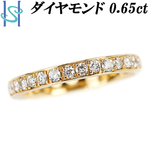 ダイヤモンド ハーフエタニティリング 0.65ct K18YG 一文字 送料無料 美品 中古 SH97404