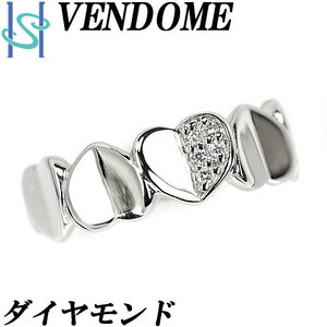 ヴァンドーム青山 ダイヤモンド リング Pt950 ハート ブランド VENDOME AOYAMA 送料無料 美品 中古 SH98286