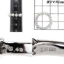 ダイヤモンド 0.48ct K18 ホワイトゴールド フラワー 植物 ボタニカル 誕生石 4月 送料無料 美品 中古 SH91102_画像2