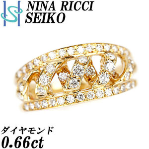 Ninariche Seiko Diamond 0,66CT K18YG спиральная спираль Nina Ricci Бесплатная доставка красота использовала SH97557