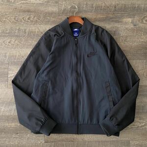 定価8800円 NIKE ナイキ スウッシュロゴ NSW WOVEN PLAYERS JACKET プレイヤーズ ジャケット XL 紺×黒 ボマー MA-1 ブルゾン メンズ