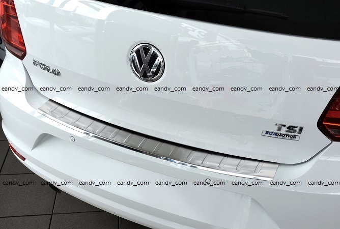 即納VWポロ5 6R リアバンパー プロテクター ステンレス クローム メッキ 