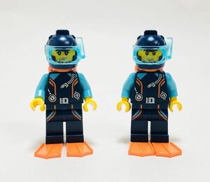 【新品未使用】レゴ　LEGO　ミニフィグ　ダイバー　レスキュー　ダイビング　2人