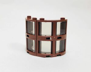 【新品未使用】レゴ　LEGO　窓　　ガラス　ラウンド　コーナー　3x3x2 ブラウン　トランスブラック　4個