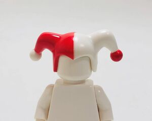 【新品未使用】レゴ　LEGO　ミニフィグ　ヘッドギア　ピエロ　クラウン　レッド　ホワイト