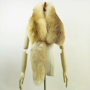 売切り!!★r5fu120713★美品 LILA サガフォックス SAGA FURS ゴールデンアイランドフォックス 尻尾付き ショール ストール