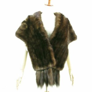 売切り!!★r5fu121017★Nakamura Fur ロシアンセーブル 尻尾付き 大判ショール ストール