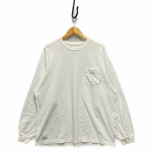 WTAPS ダブルタップス 22AW All 01 / LS COTTON ポケット付き ロングTシャツ 白 サイズ4 正規品 / B3971