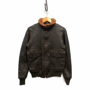 COOKPIT BEAMS プラス 別注 G-1 FLIGHT JACKET レザー フライトジャケット ブラウン系 サイズ34 正規品 / 32824