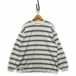 WTAPS ダブルタップス 22AW BDY 01 / LS / COTTON ボーダー ロング Tシャツ 白系 サイズ4(XL) 正規品 / 32727