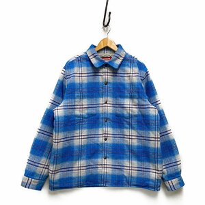 SUPREME シュプリーム 23AW Lined Flannel Snap Shirt ラインド フランネル スナップ シャツ 青系 サイズL 正規品 / 32995