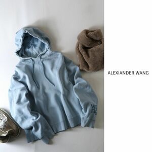 アレキサンダーワン ALEXIANDER WANG☆洗える 袖ロゴプリントオーバーサイズプルオーバー XSサイズ☆N-H 8127