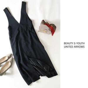 1.6万☆ユナイテッドアローズ/BEAUTY & YOUTH☆ダブルクロス ミドルジャンパースカート Sサイズ☆E-M 8162