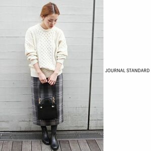 ジャーナルスタンダード JOURNAL STANDARD☆チェック柄 ウールシャギーラップスカート 36サイズ☆A-O 8017