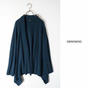 百貨店購入/スウィンスウィング SWINSWING☆カシミヤ混 デザインへムカーディガン 40サイズ☆C-K 7879