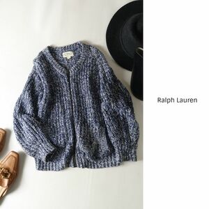 ラルフローレン Ralph Lauren☆フロントジップ ミックスカーディガン Sサイズ☆A-O 8339