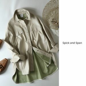 超美品☆2.2万☆2020AW☆スピック＆スパン Spick and Span☆洗える フェイクレザーオーバーシャツ フリーサイズ☆A-O 7340