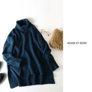 1.9万☆アダムエロペ Adam et Rope'☆毛100% ３G-WOOLチュニック フリーサイズ☆N-H 8434