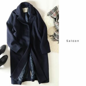 バビロン/サルーン Saloon☆ウールブレンド ロングコート 38サイズ☆N-H 0112