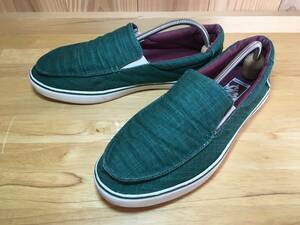 ★VANS バンズ SURF slip on スリッポン LITE ライト 緑×白 26.5cm Used 検 ERA オールドスクール キャンプ アウトドア サンダル