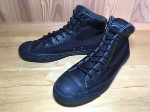 ★Converse コンバース JACK PURCELL ジャック パーセル ナイロン レザー MID 黒×黒 27.5cm Used 検 オールスター Danner ダナーライト