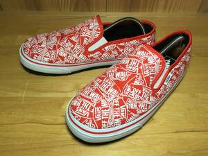 ★VANS バンズ SLIP ER スリッパー V7880 赤×白 ロゴ 27.0cm 未使用品 検 slip on スリッポン オールドスクール ERA スニーカー