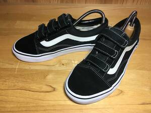 ★VANS バンズ 国内企画 OLD SKOOL オールドスクール ベルクロ Ultra Cush 黒×白 23.0ｃm Used 検 SK8 ハーフキャブ スリッポン