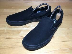 ★VANS バンズ 国内企画 slip on スリッポン 黒×黒 24.5cm 美品 Used 検 SK8 オールドスクール ERA ハーフキャブ スニーカー