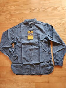 新作　送料込★東洋　BuzzRickson's バズリクソンズ　BR25995 BLUE CHAMBRAY WORK SHIRT 長袖シャンブレーシャツ　ブルー　L