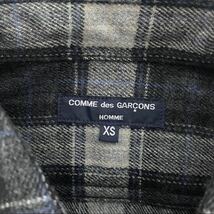 (747) 美品 AD 2019 【 COMME des GARCONS HOMME 】 ウール チェック リブ シャツ XS コムデギャルソン オム_画像5