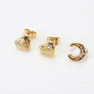 1円■美品■コーチ■まとめ セット■ピアス イヤーカフ■ゴールド アクセサリー ハート ストーン 三日月 かわいい レディース TNT お36-13