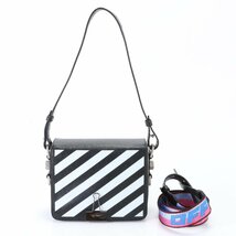 ■1円■極美品■OFF WHITE オフホワイト■2WAY ショルダーバッグ 斜め掛け ハンド トート ストライプ ブランド レディース ENT お32-4_画像1