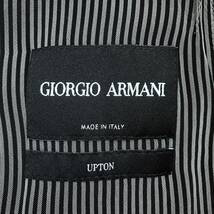 黒タグ GIORGIO ARMANI 光沢 ドレープ レーヨン ストライプ アンコン ジャケット 48 L 2ボタン グレー ブラック ジョルジオアルマーニ_画像5