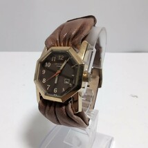E86　DIESELディーゼル DZ-5149 ボーイズ 革ベルト ダークブラウンクォーツ式 腕時計 中古品_画像1
