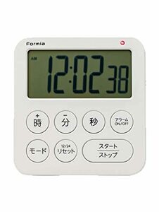 保土ヶ谷電子販売 光で知らせる 消音 デジタルタイマー 長時間計測 時計付き 白