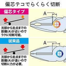 フジ矢(Fujiya) 偏芯パワーペンチ(簡易圧着付) 200mm 軽量・ピアノ線Ф1.6mmまで切断可能 3000N-200_画像4